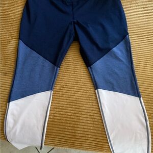 Old Navy Colorblock Leggings - Navy Blue, and White, these stretch 4x can fit.